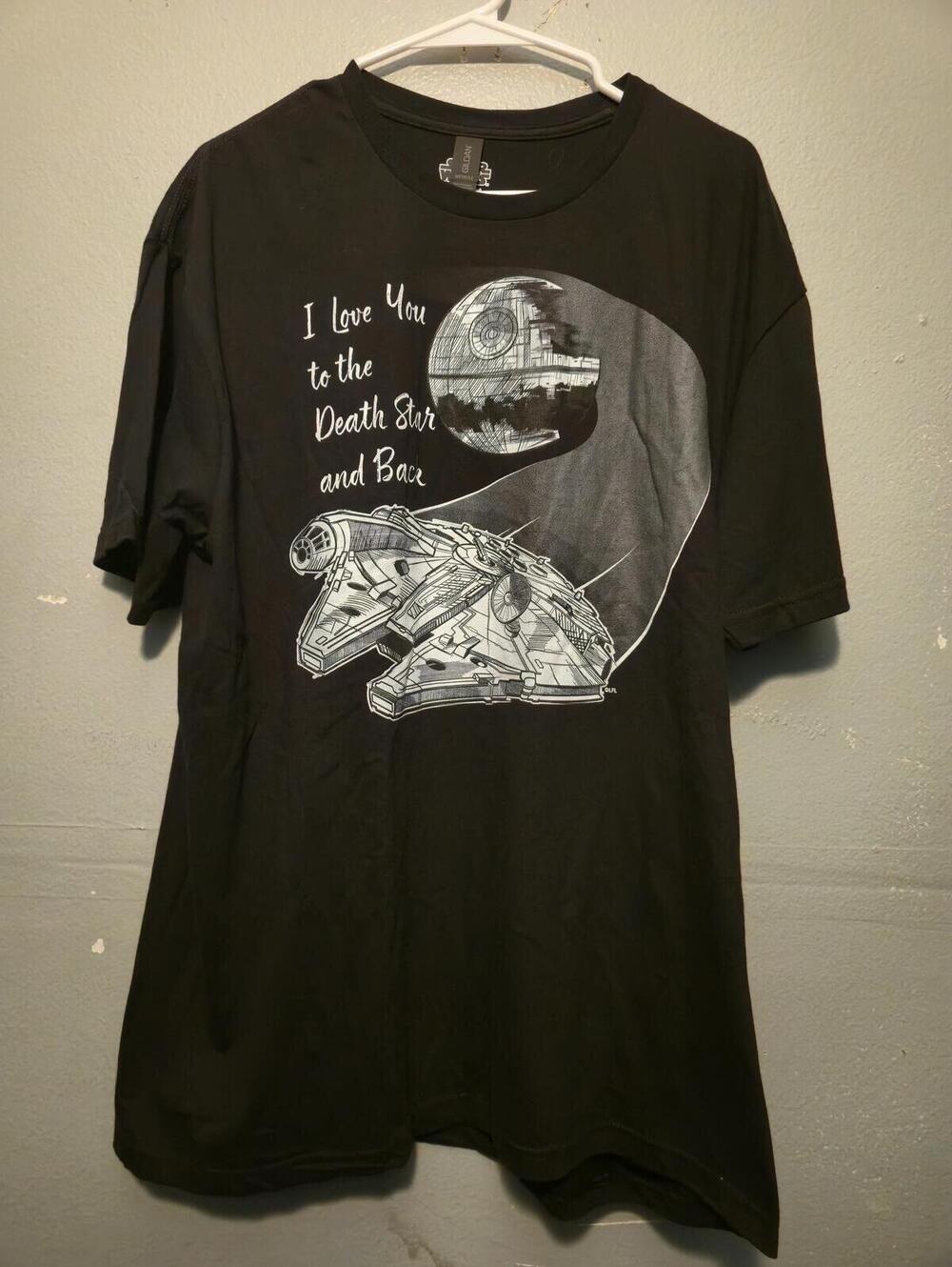Star Wars DEATH STAR GILDAN Softstyle XL Black Graphic UNISEX T-Shirt